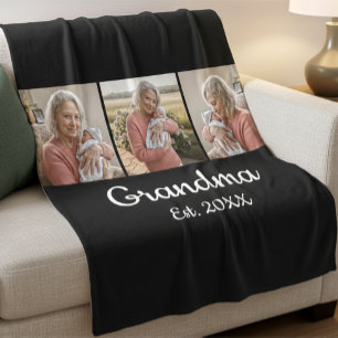 Einfaches Skript Oma gegr. 3 Foto Jahr Fleecedecke