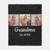 Einfaches Skript Oma gegr. 3 Foto Jahr Fleecedecke (Vorderseite)