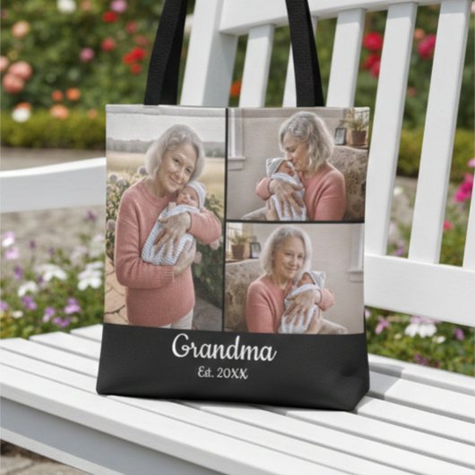 Einfaches Skript Oma gegr. 3 Foto Jahr Tasche