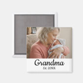 Einfaches Skript Oma Gegründet Jahr Magnet (Vorderseite/Rückseite)