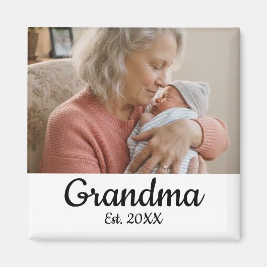 Einfaches Skript Oma Gegründet Jahr Magnet (Vorne)