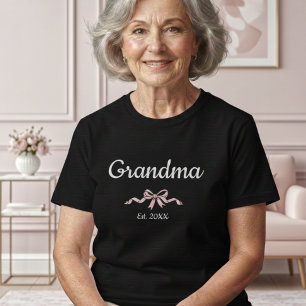 Einfaches Skript Oma Gegründet Jahr Rosa Schleife T-Shirt