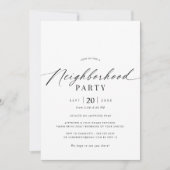 Einfaches Skript | Party oder Ansammlung der Nachb Einladung (Vorderseite)