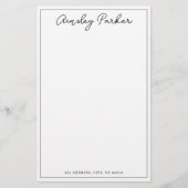 Einfaches Skript personalisiertes Monogramm-Muster Briefpapier (Vorderseite)