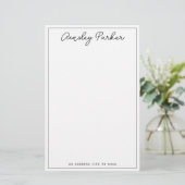 Einfaches Skript personalisiertes Monogramm-Muster Briefpapier (Stehend Vorderseite)