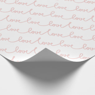 Einfaches Skript Pink Love Geschenkpapier