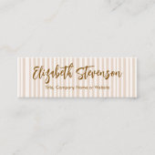 Einfaches Skript Preppy QR Code Girly Tan Brown Mini Visitenkarte (Vorderseite)