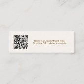 Einfaches Skript Preppy QR Code Girly Tan Brown Mini Visitenkarte (Rückseite)
