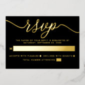Einfaches Skript - Real Foil - Wedding RSVP Folieneinladung (Vorderseite)