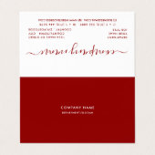 Einfaches Skript - Red & White Double Loyalty Visitenkarten (Außenseite Aufgefaltet)