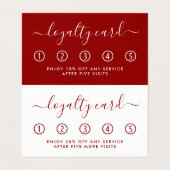 Einfaches Skript - Red & White Double Loyalty Visitenkarten (Innenseite Aufgefaltet)