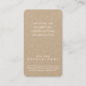 Einfaches Skript-Rosa & Kraft-Elegant Vertikal Terminkarte (Rückseite)