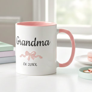Einfaches Skript Rosa Mädchen Schleife Oma Gegr. J Tasse
