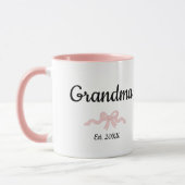Einfaches Skript Rosa Mädchen Schleife Oma Gründun Tasse (Links)