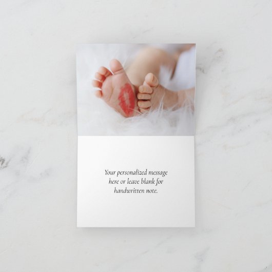 Einfaches Skript | Royal Lila Heart 2 Foto Dankeskarte (Innenseite)