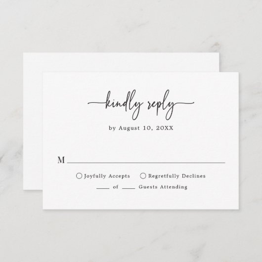 Einfaches Skript RSVP Karte (Vorne/Hinten)