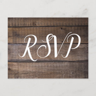 Einfaches Skript Rustic Wedding RSVP  Postkarte