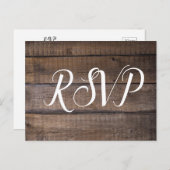 Einfaches Skript Rustic Wedding RSVP Postkarte (Vorne/Hinten)