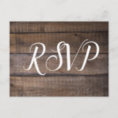 Einfaches Skript Rustic Wedding RSVP Postkarte (Vorderseite)