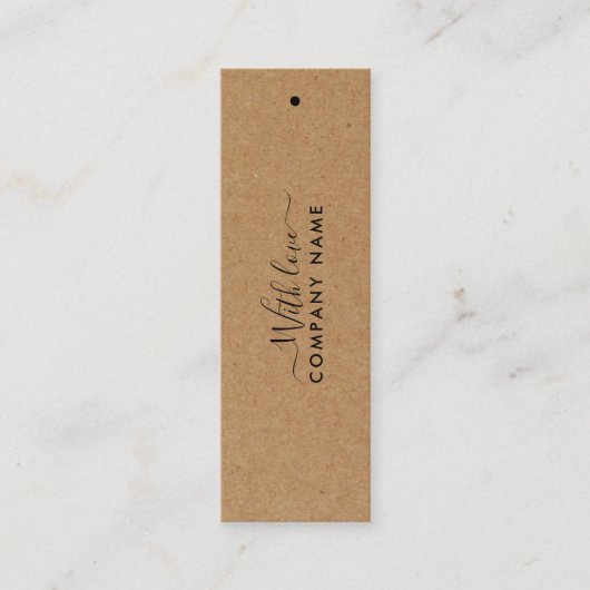 Einfaches Skript - Rustikale Country Kraft-Geschen Mini Visitenkarte (Vorderseite)