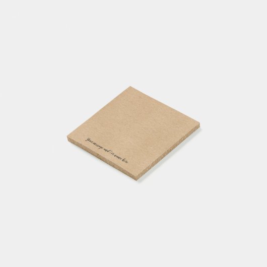 Einfaches Skript rustikale Kraft Papier Ihre Nachr Post-it Klebezettel (angewinkelt)