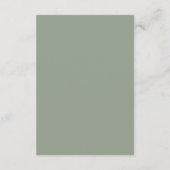 Einfaches Skript-Sage Green QR Code Hochzeit RSVP Begleitkarte (Rückseite)