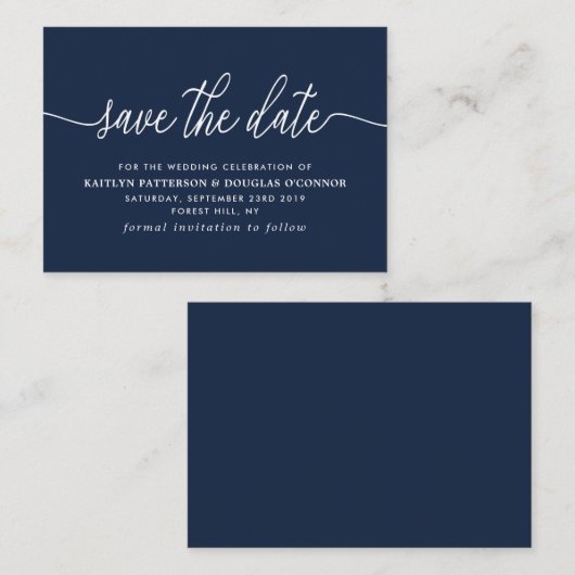 Einfaches Skript Save the Date Begleitkarte (Vorne/Hinten)