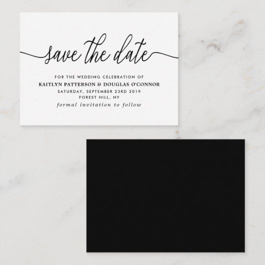 Einfaches Skript Save the Date Begleitkarte (Vorne/Hinten)