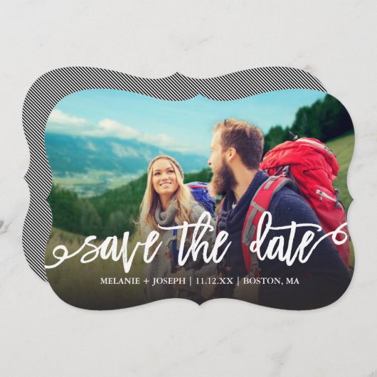 Einfaches Skript-Save the Date-Foto Save The Date (Vorne/Hinten)