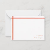 Einfaches Skript-Scarlet Orange 2 Seiten doppelter Mitteilungskarte (Vorderseite)