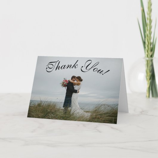 Einfaches Skript - Schottische Hochzeit Danke Kart (Vorderseite)