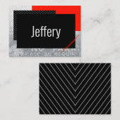 Einfaches Skript, schwarz, grau, weiß Streifen Platzkarte (Vorne/Hinten)