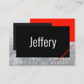 Einfaches Skript, schwarz, grau, weiß Streifen Platzkarte (Vorderseite)