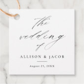 Einfaches Skript Schwarz und Weiß Hochzeit Vielen Geschenkanhänger (Vorderseite)