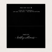 Einfaches Skript - Schwarz-Weiß-Karte für den Term Visitenkarten (Außenseite Aufgefaltet)