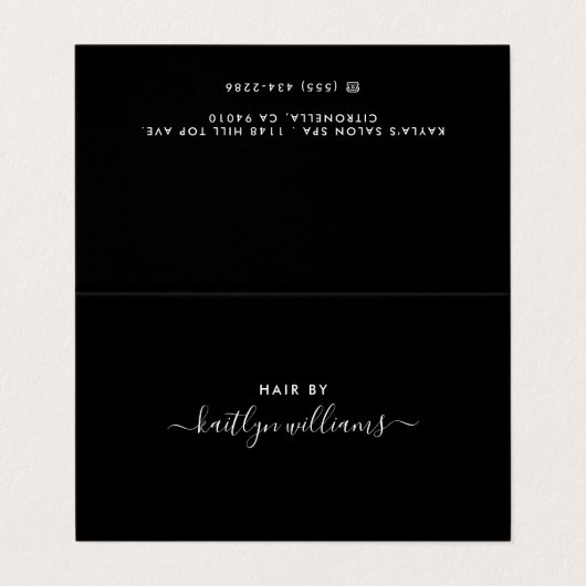 Einfaches Skript - Schwarz-Weiß-Karte für den Term Visitenkarten (Außenseite Aufgefaltet)