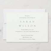 Einfaches Skript-Schwarz-weißes Brautparty laden Dankeskarte (Vorderseite)