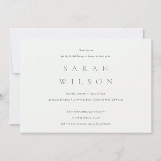 Einfaches Skript-Schwarz-weißes Brautparty laden Dankeskarte (Vorderseite)