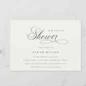 Einfaches Skript-Schwarz-weißes Brautparty laden Dankeskarte (Vorne/Hinten)