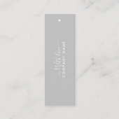 Einfaches Skript - Silver & White Geschenketikette Mini Visitenkarte (Vorderseite)