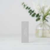 Einfaches Skript - Silver & White Geschenketikette Mini Visitenkarte (Stehend Vorderseite)