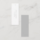 Einfaches Skript - Silver & White Geschenketikette Mini Visitenkarte (Vorne/Hinten)