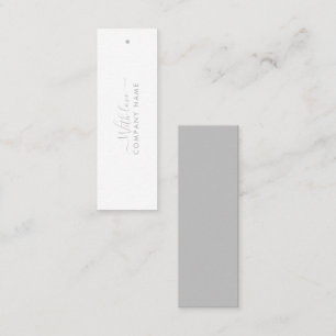 Einfaches Skript - Silver & White Geschenketikette Mini Visitenkarte