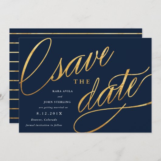 Einfaches Skript speichern von Daten | Navy Blue & Save The Date (Vorne/Hinten)