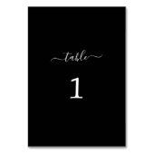 Einfaches Skript-Swash Danke Black Table Card (Vorderseite)