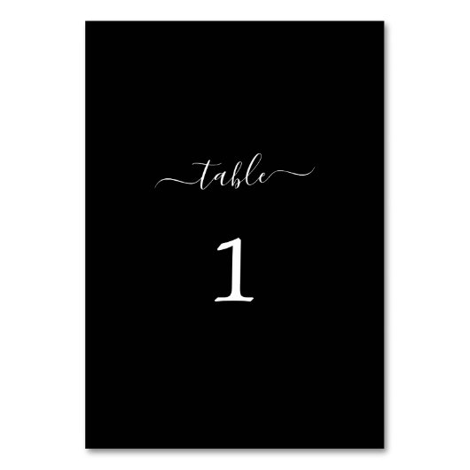 Einfaches Skript-Swash Danke Black Table Card (Vorderseite)