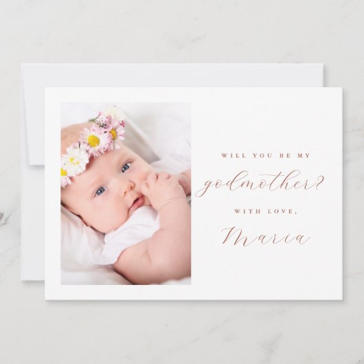 Einfaches Skript Terracotta Godmutter Vorschlag Fo Einladung (Vorderseite)