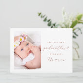 Einfaches Skript Terracotta Godmutter Vorschlag Fo Einladung (Stehend Vorderseite)