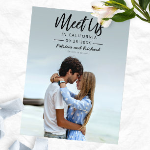 Einfaches Skript Treffen Sie uns in Save The Date Postkarte
