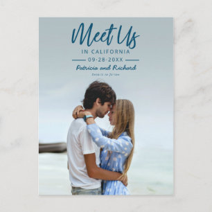 Einfaches Skript Treffen Sie uns in Save The Date  Postkarte
